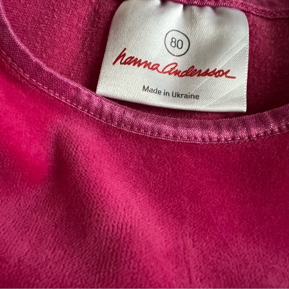 Hanna Anderson Pink Velour Dress, 80 - Picture 3 of 4